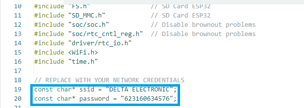 SSID dan Password WiFi