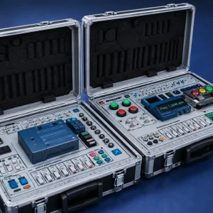 PLC Trainer DE-PLC500 Delta Electronic kit praktikum PLC industri dan otomasi kontrol dengan modul input output lengkap untuk laboratorium teknik elektro