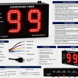 Countdown Timer Trigger TTL 5V LED 7 Segment industrial dengan opto isolated input dan AC220V untuk automation dan industrial control system