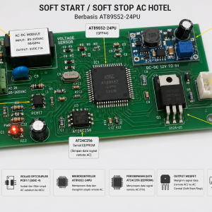 soft start soft stop ac hotel controller at89s52 qfp44 dengan sensor keytag hotel dan output signal remote ac