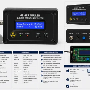 Geiger Muller Nuclear Radiation Detector portable LCD 16x2 dengan password calibration untuk monitoring radiasi nuklir dan radioactive safety system