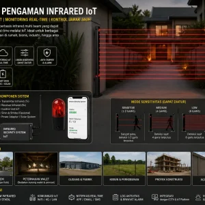 Sistem Pengaman Infrared IoT multi beam untuk keamanan one gate, gudang, peternakan walet dan area industri dengan monitoring real time