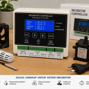 Inkubator Controller Otomatis LCD 16x2 Sensor Suhu dan Kelembaban dengan Fan dan Pompa Air