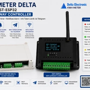 KWH Meter Delta dengan DST-ESP32 WiFi Gateway Controller RS485 Modbus MQTT dan Notifikasi Telegram
